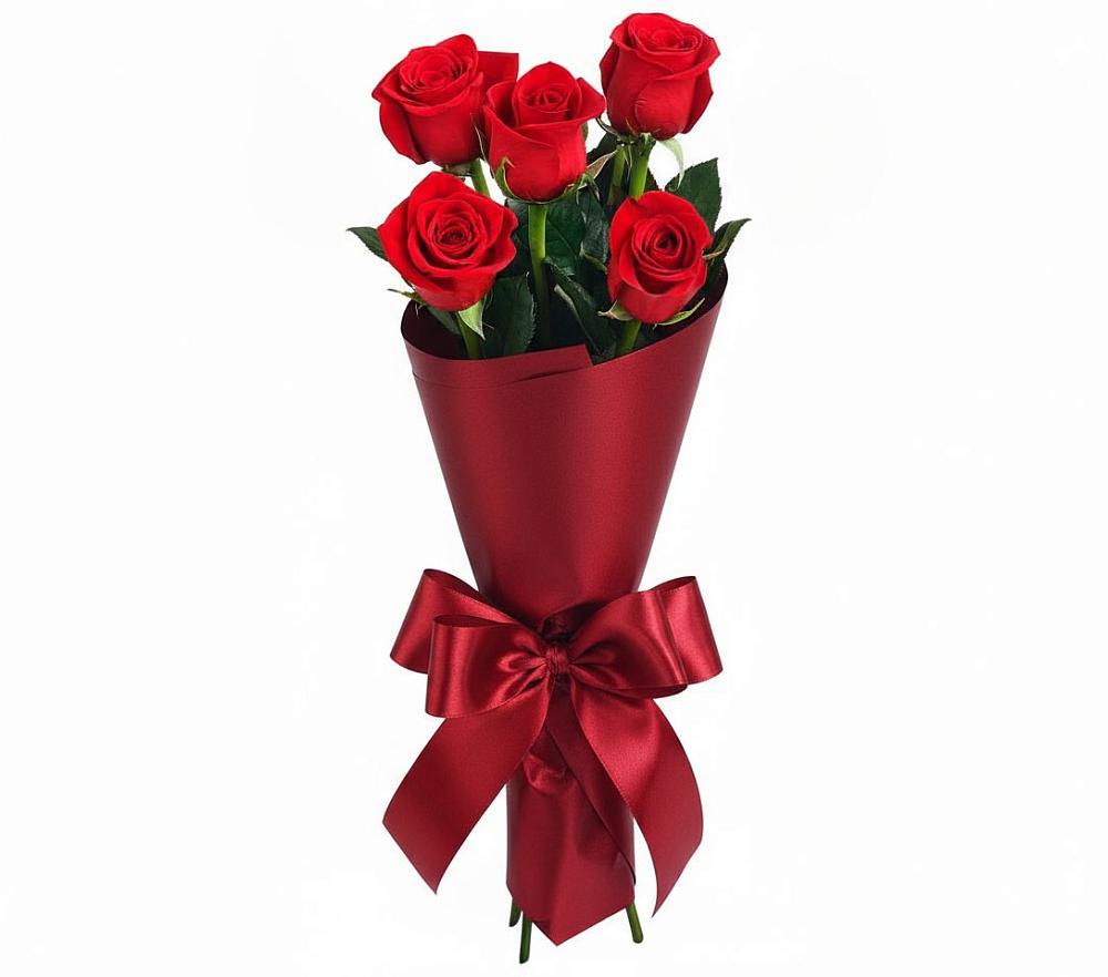 Букет 5 Красных роз Эдлесс Лав в Красногорском Алтайского края