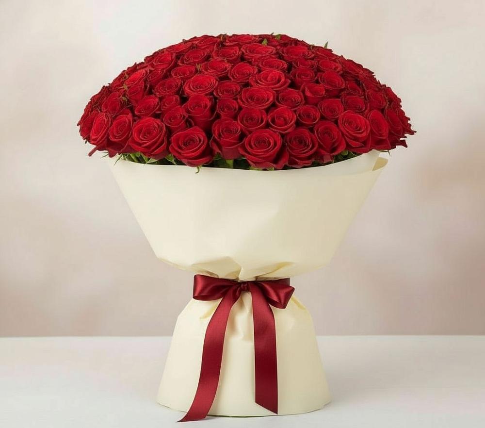 Букет 101 Красная роза Милано в Красногорском Алтайского края