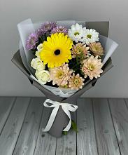 Букет цветов из:  Розы, Герберы и Хризантемы #REPLACE_PRED# Красногорском Алтайского края