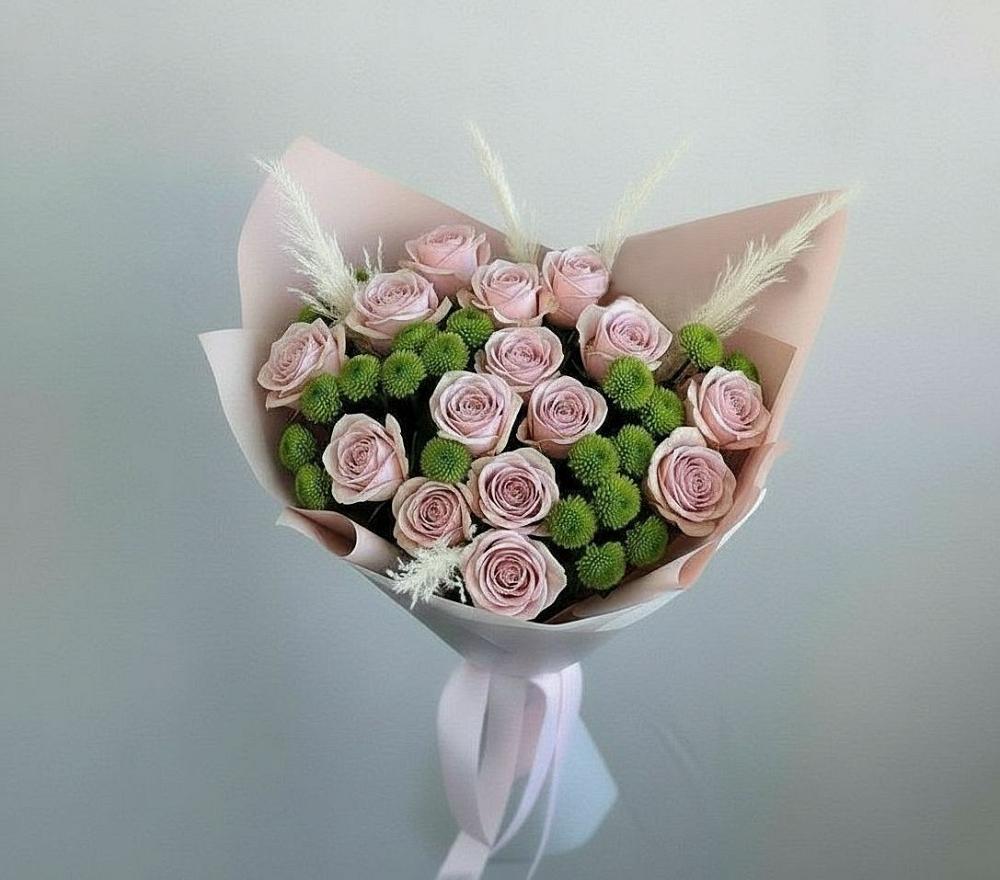 Букет цветов из: Розы и Хризантемы в Красногорском Алтайского края